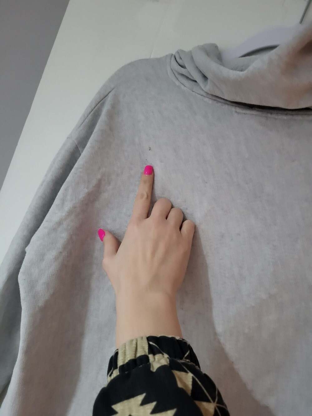 Victoria's Secret PINK Gray Heather Quarter-Zip Graphic Pullover Hoodie XS - Picture 4 of 5
